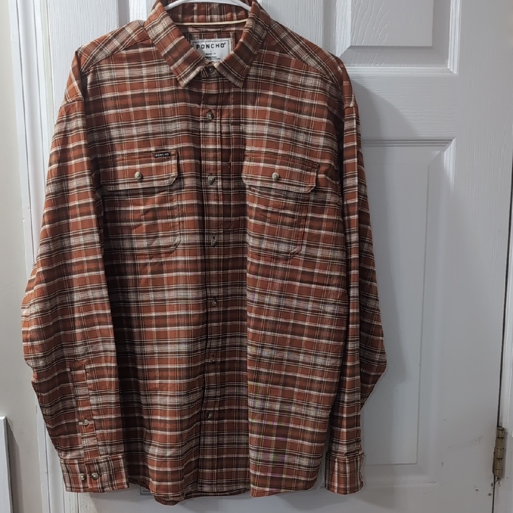 Poncho Flannel large Excellent Condition - image 1